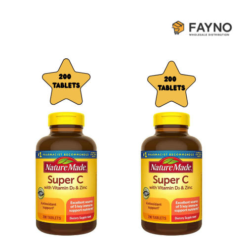 Super C Vitamin with D3 and Zinc   Nature Made 2 PACK of 200 Tablets! DEAL !