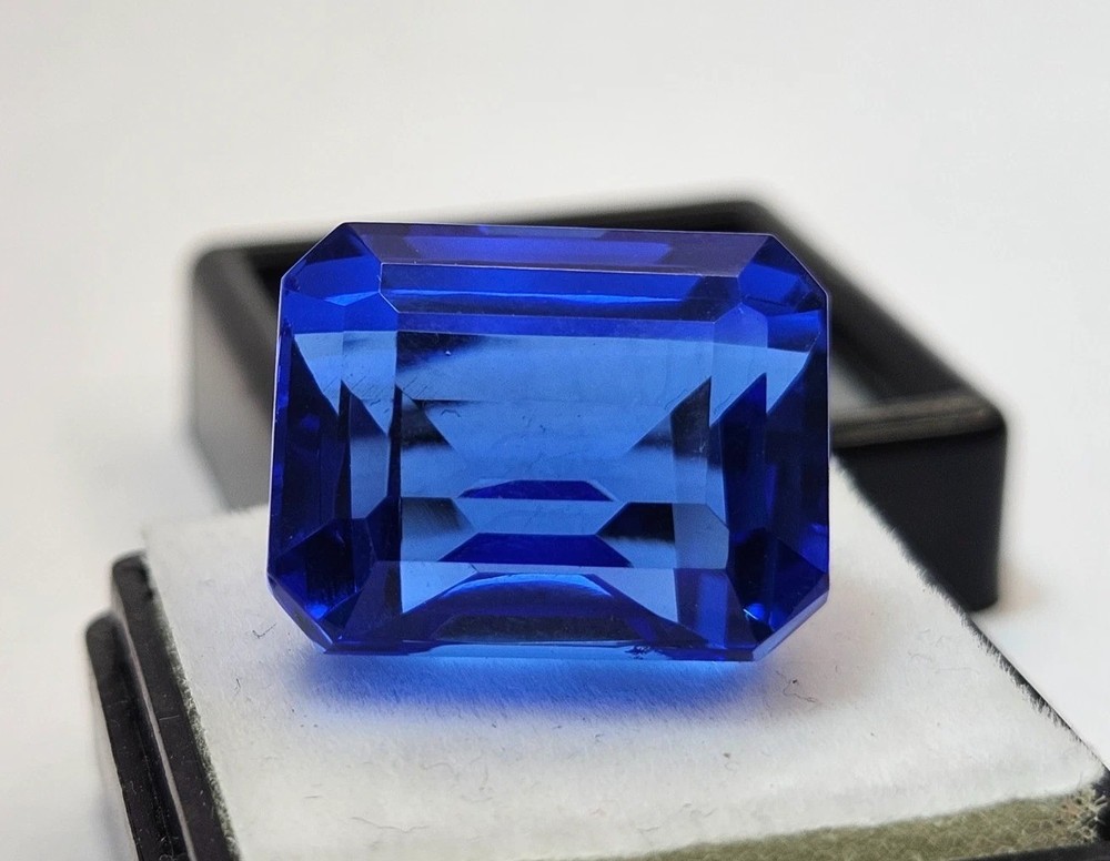 NATURAL Emerald Cut Blue Sapphire 24-25 Ct Pendant Size Loose GEMSTONE