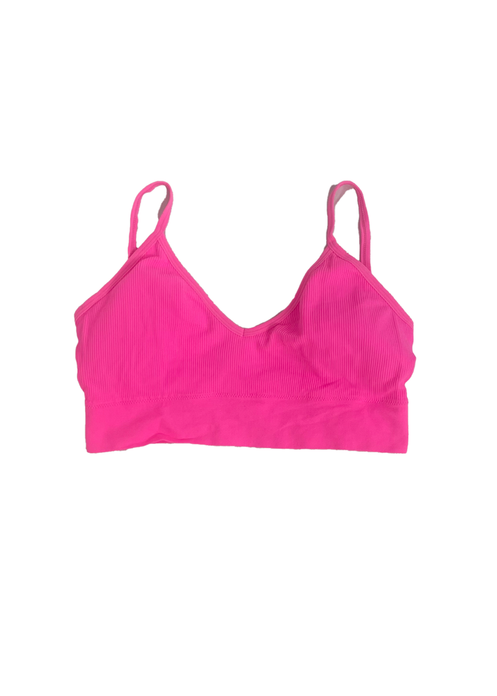 Aerie Wireless Bralette Size M Hot Pink Sexy Comfort Lace Unlined Plunge
