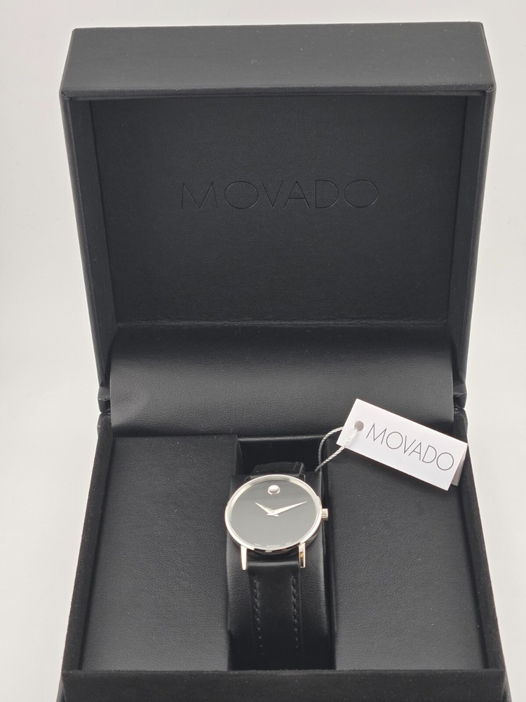 Movado Women's Museum Classic Black Dial Watch 0607317 Luxury Timepiece $895