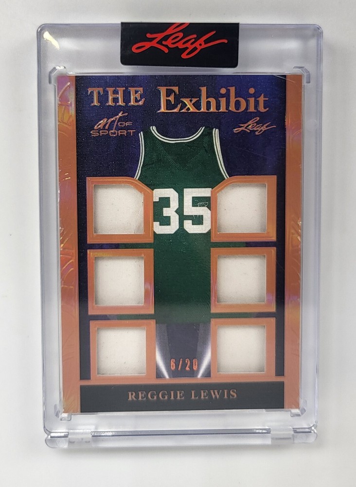 MINT #/20 GAME USED JERSEY 6 PATCH 2023 LEAF ART OF SPORT REGGIE LEWIS CELTICS