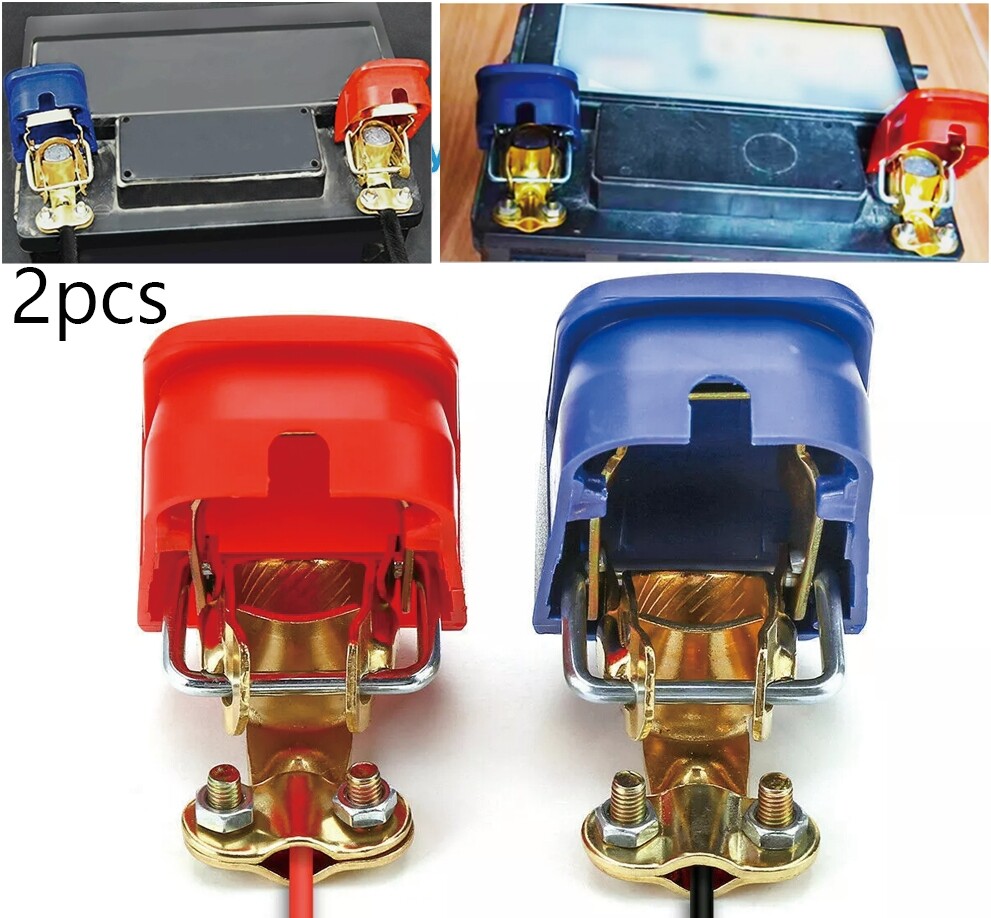 2 Pcs Car Boat Rv Heavy Duty Quick Release Battery Terminal Clip Connector Clamp