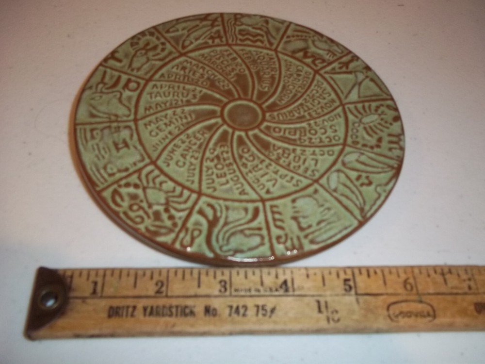 Vintage Frankoma Pottery Trivet Star Astrology Plate