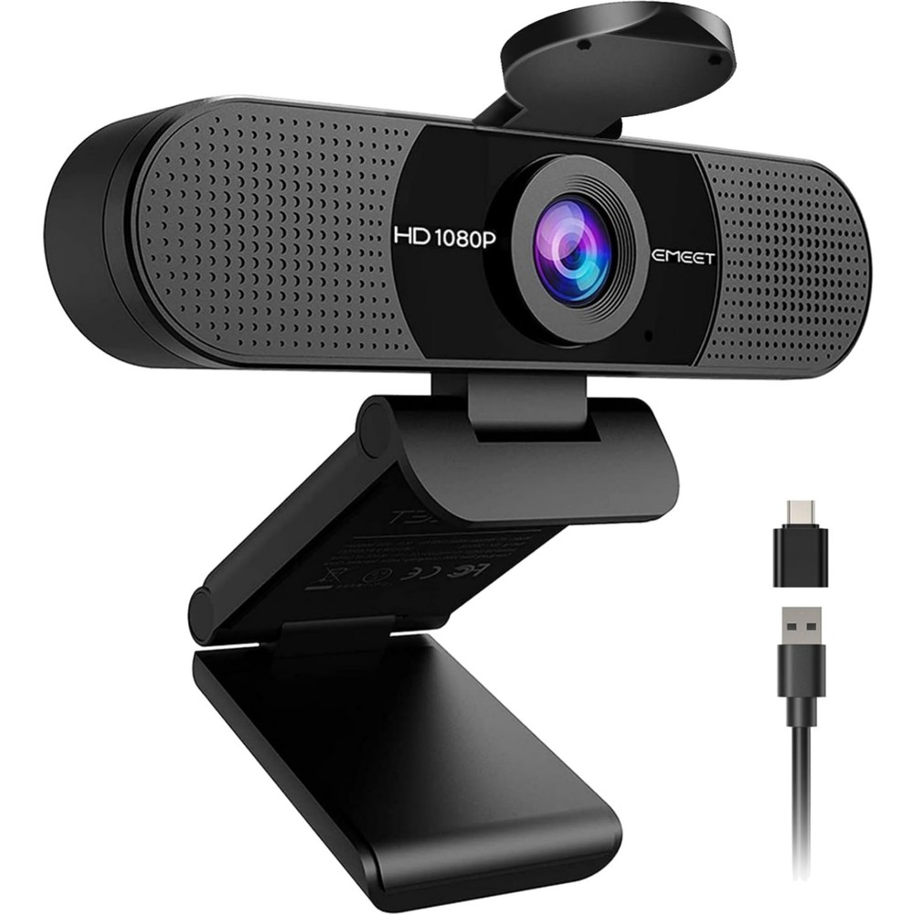 1080P Webcam with Microphone Full HD Video Call Computer Camera for Online Me...