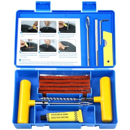 19pcs Heavy Duty Tire Repair Kit, Professional Plug Tools for Car, Truck, ATV