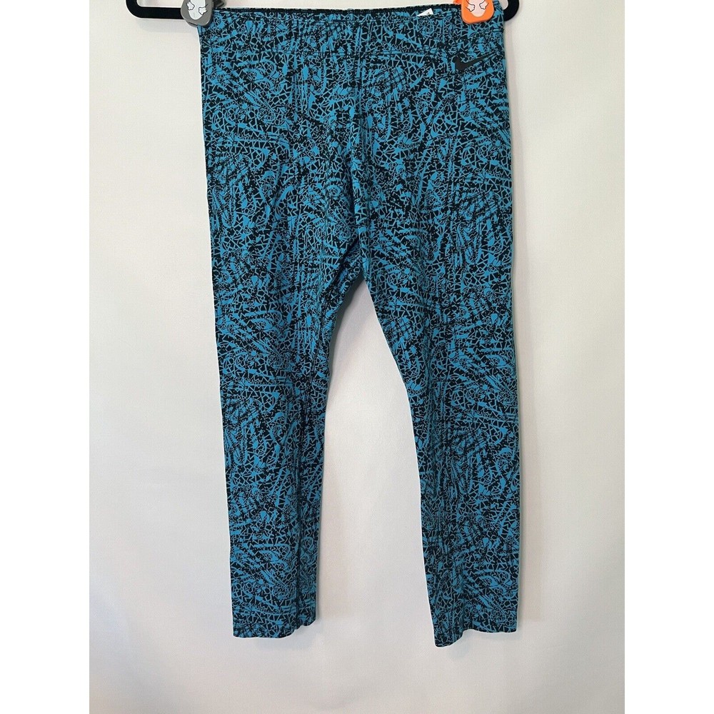 Nike Women's Logo Leggings MEDIUM GREEN AND BLACK GOOD CONDITION