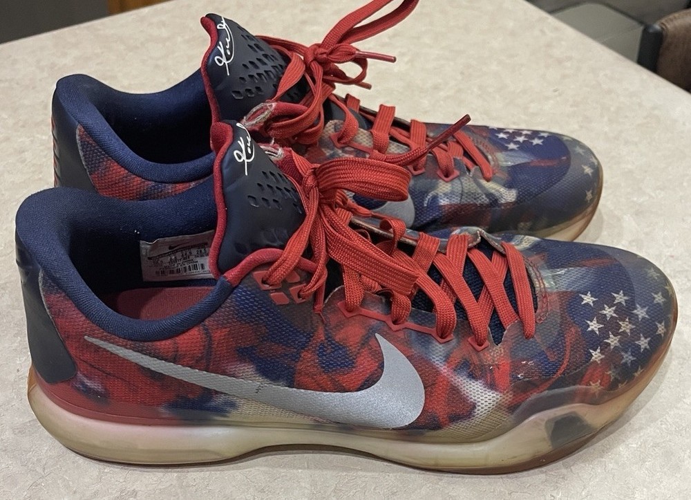 Nike Kobe 10 USA Independence Day 705317-604 Basketball Shoes Size 10.5