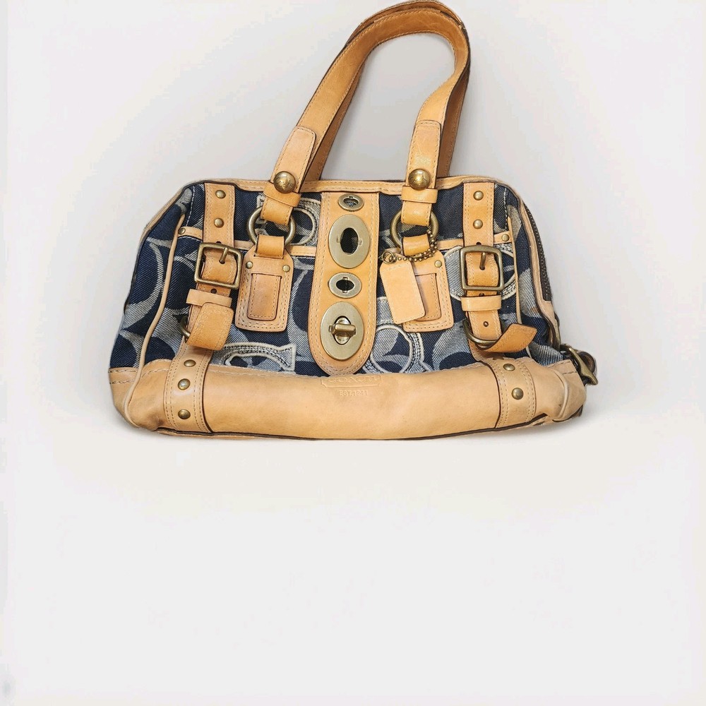 LIMITED EDITION Coach Signature Denim Legacy Lily Satchel Shoulder Bag 11579