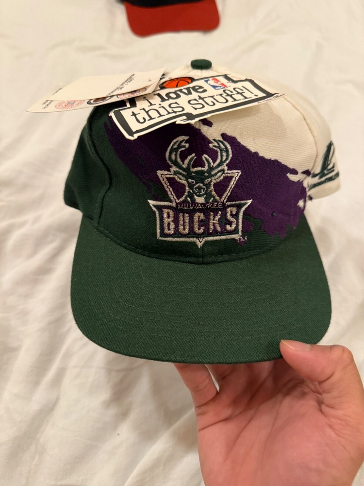 vintage bucks splash logo athletic sports specialties rare nba starter the game