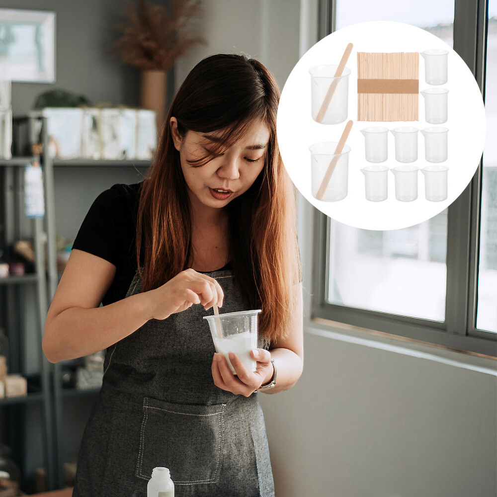 Cups for Kitchen Epoxy Resin Mixing with Stirring Stick Set