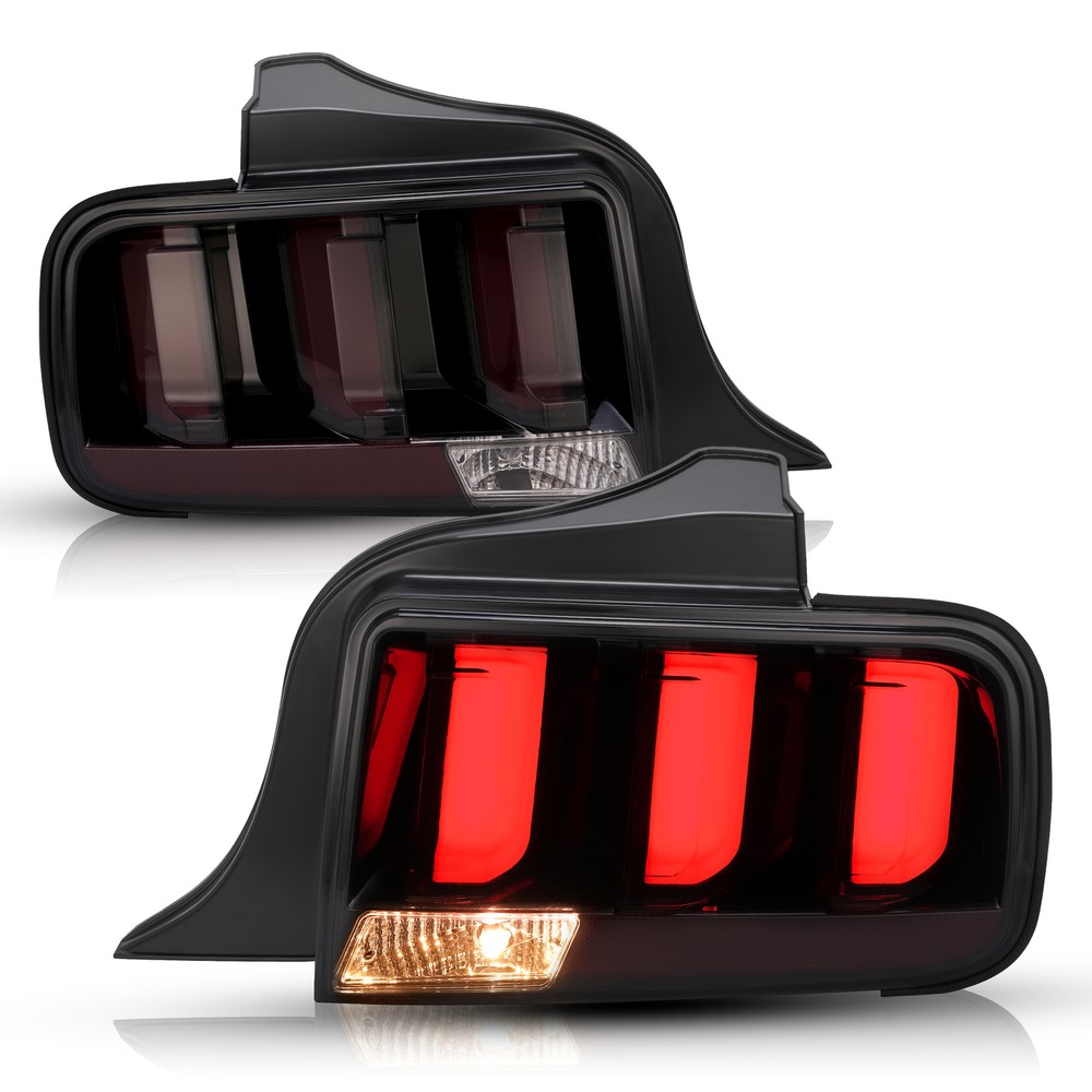 2005-2009 Ford Mustang Smoked LED Tube Tail Lights Lamps FO2800191