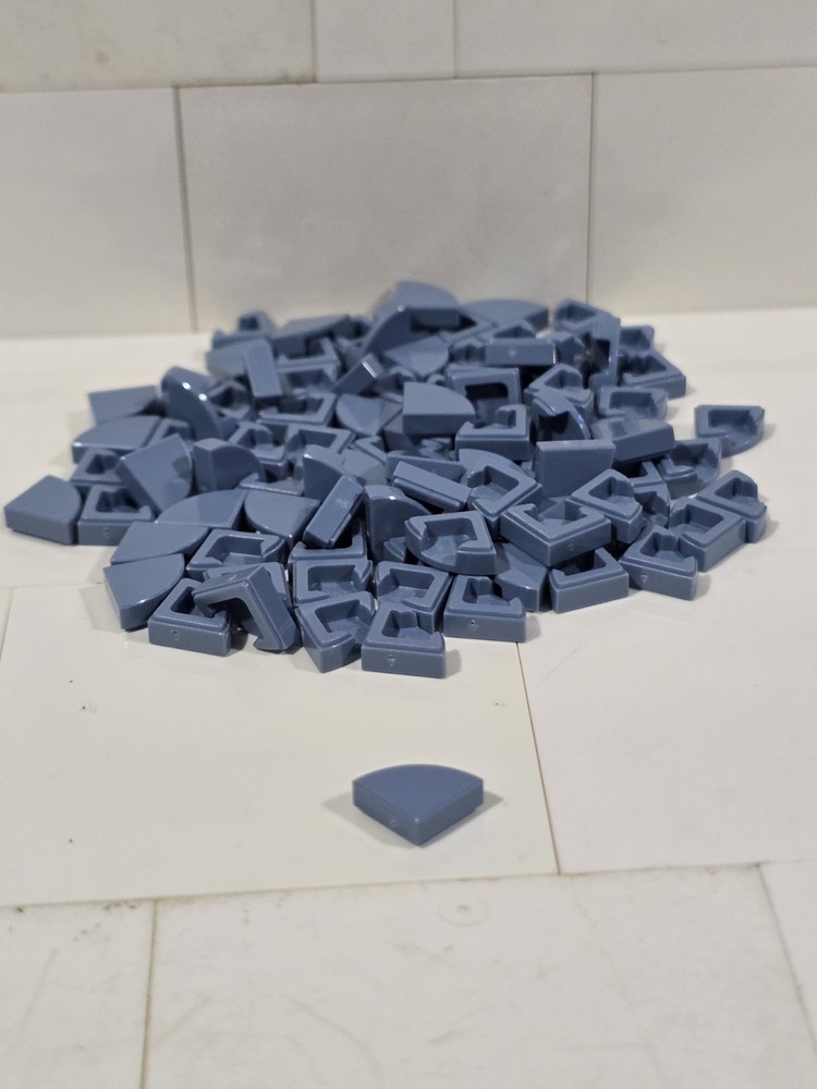 Lego, 1x1 Sand Blue Smooth Corner Tile, 100 Pieces