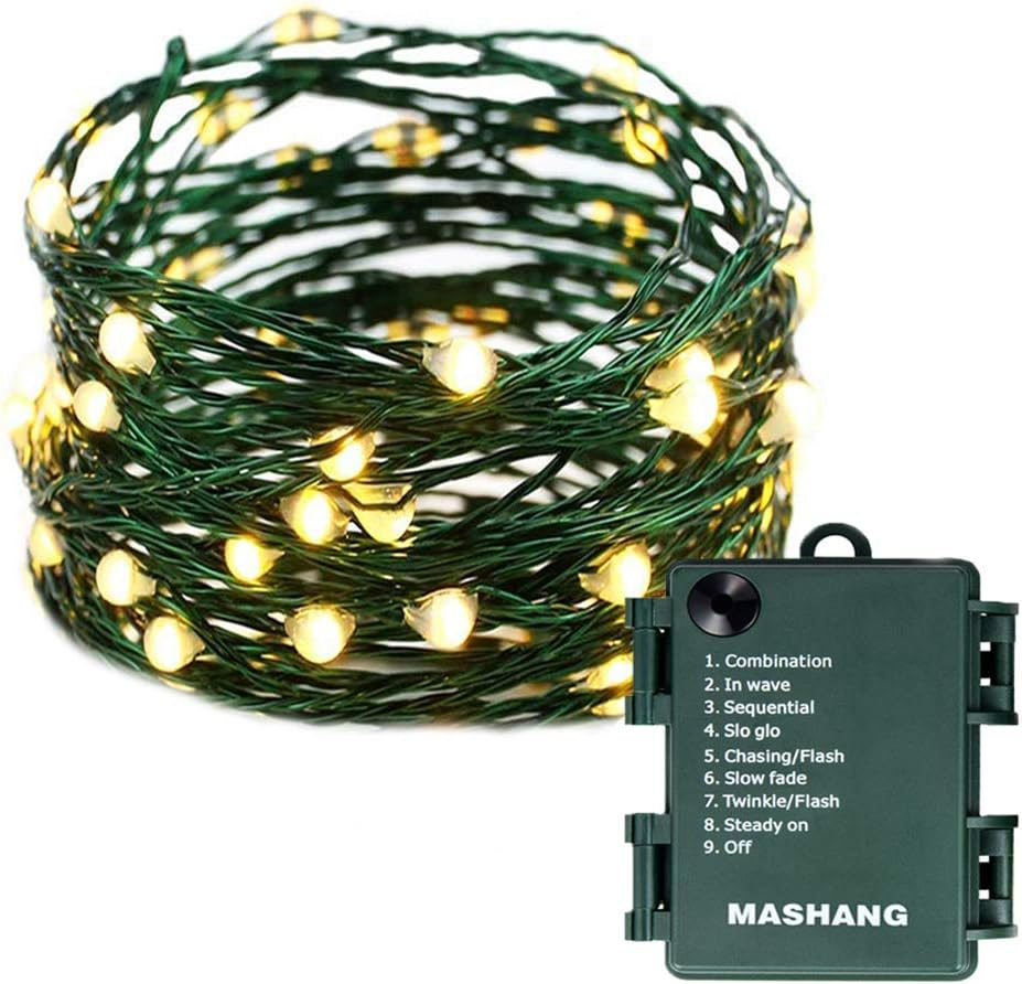 MASHANG 33FT 100 LED Battery Christmas Lights Starry String Lights