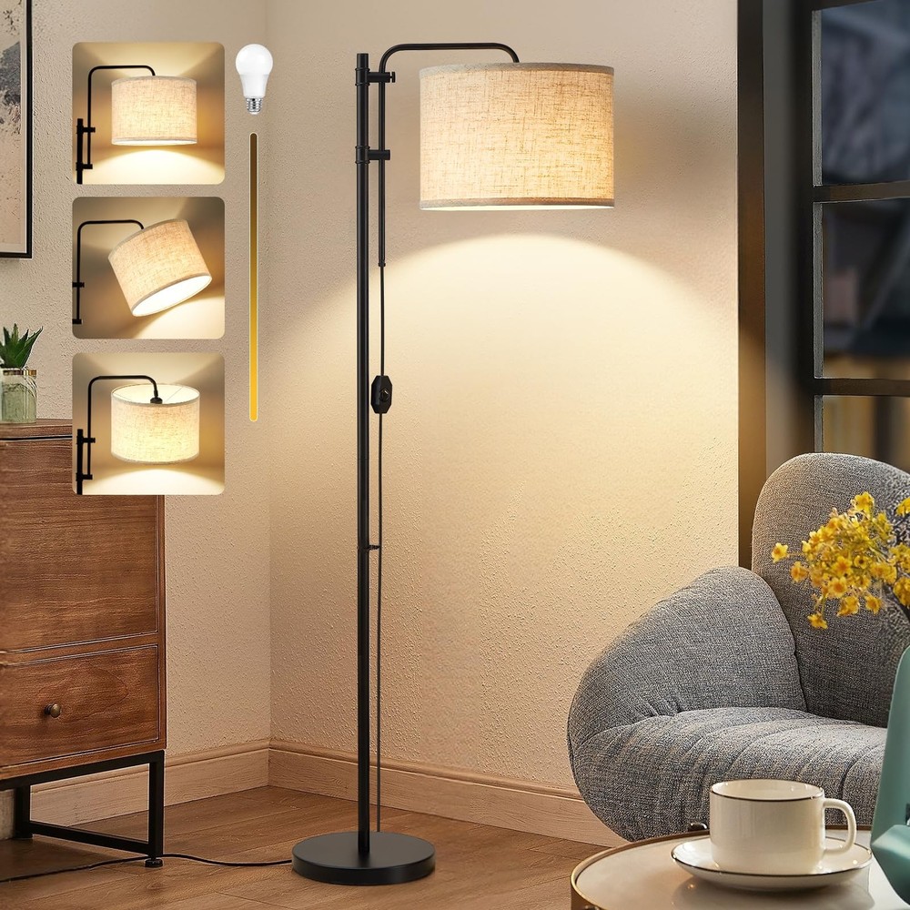 Adjustable Height Floor Lamp for Living Room with 350° Rotation