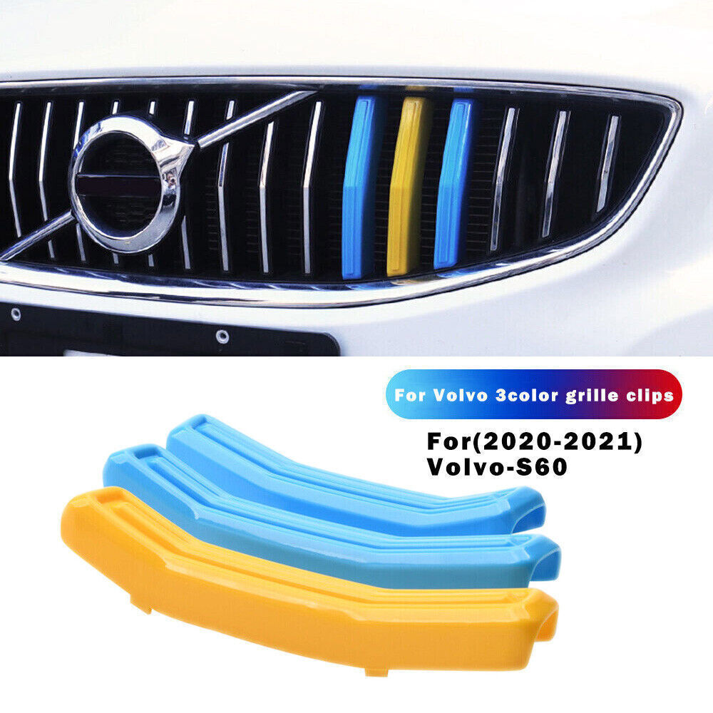 Volvo S60 2020-2024 Front Bumper Grille Strip Clips Cover Trim - 3 Colors  