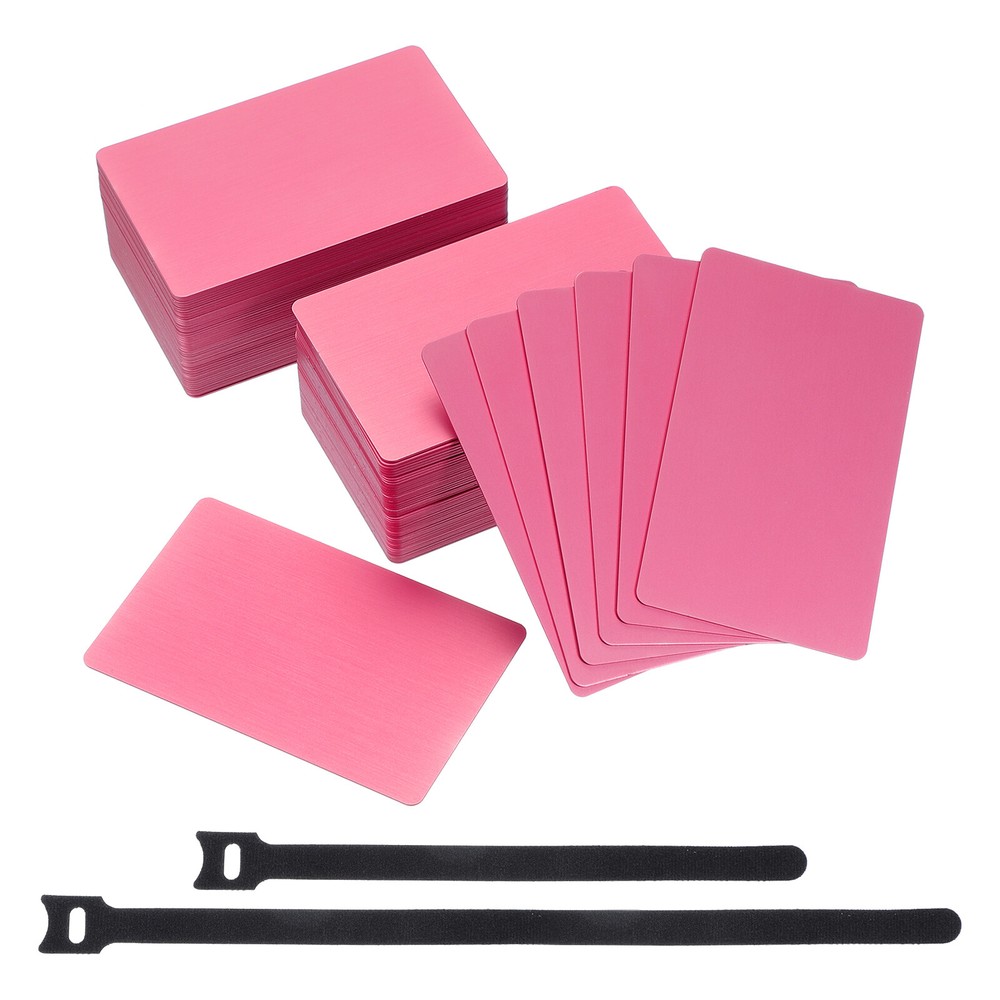 Metal Business Card 3.39 x 2.13 Inch Blank Aluminum Rose Red 100 Pcs