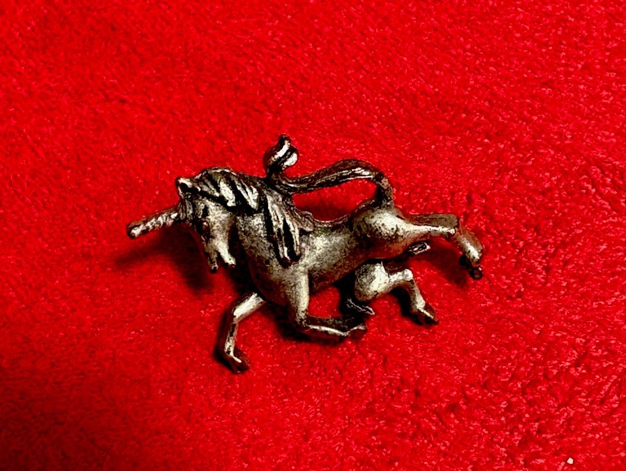 Vintage Signed Ballou Reg'd Tie Tack Pin Brooch Unicorn Silver Tone Estate