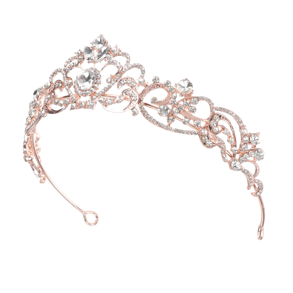 Elegant Crystal Crown Wedding Tiara with Crystal Headband and Combs