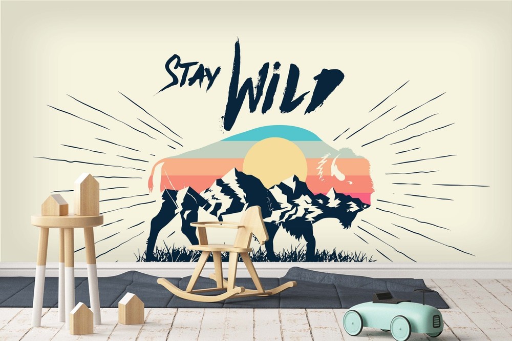 3D Mountain Cow Illustration Wall Murals Wallpaper Murals Wall Sticker