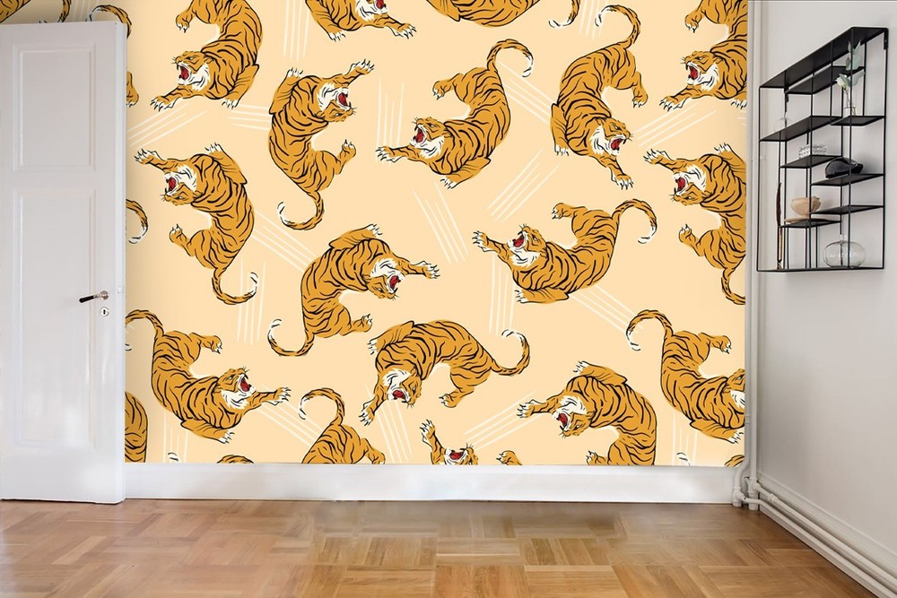 3D Animal Tiger Pattern Wall Murals Wallpaper Murals Wall Sticker