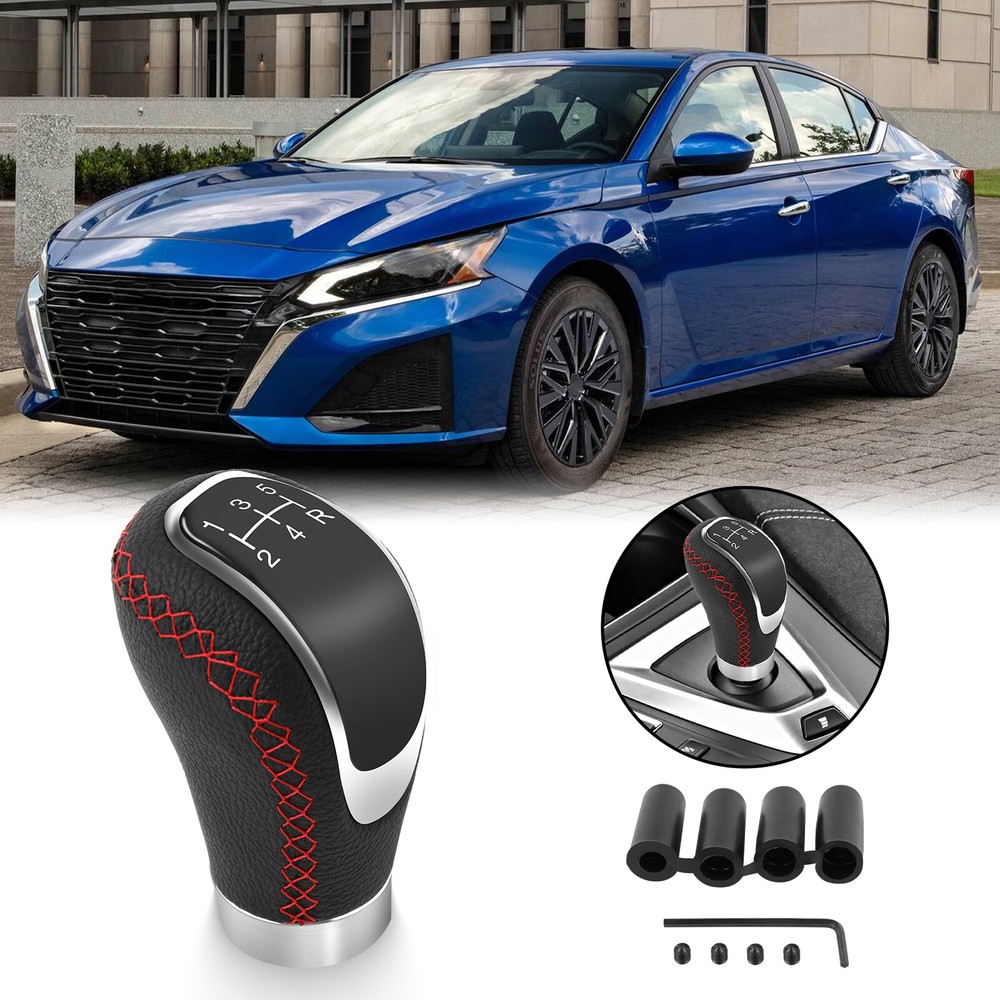 Leather Manual Gear Stick Shift Knob Shifter Lever Head For Nissan Altima 370z