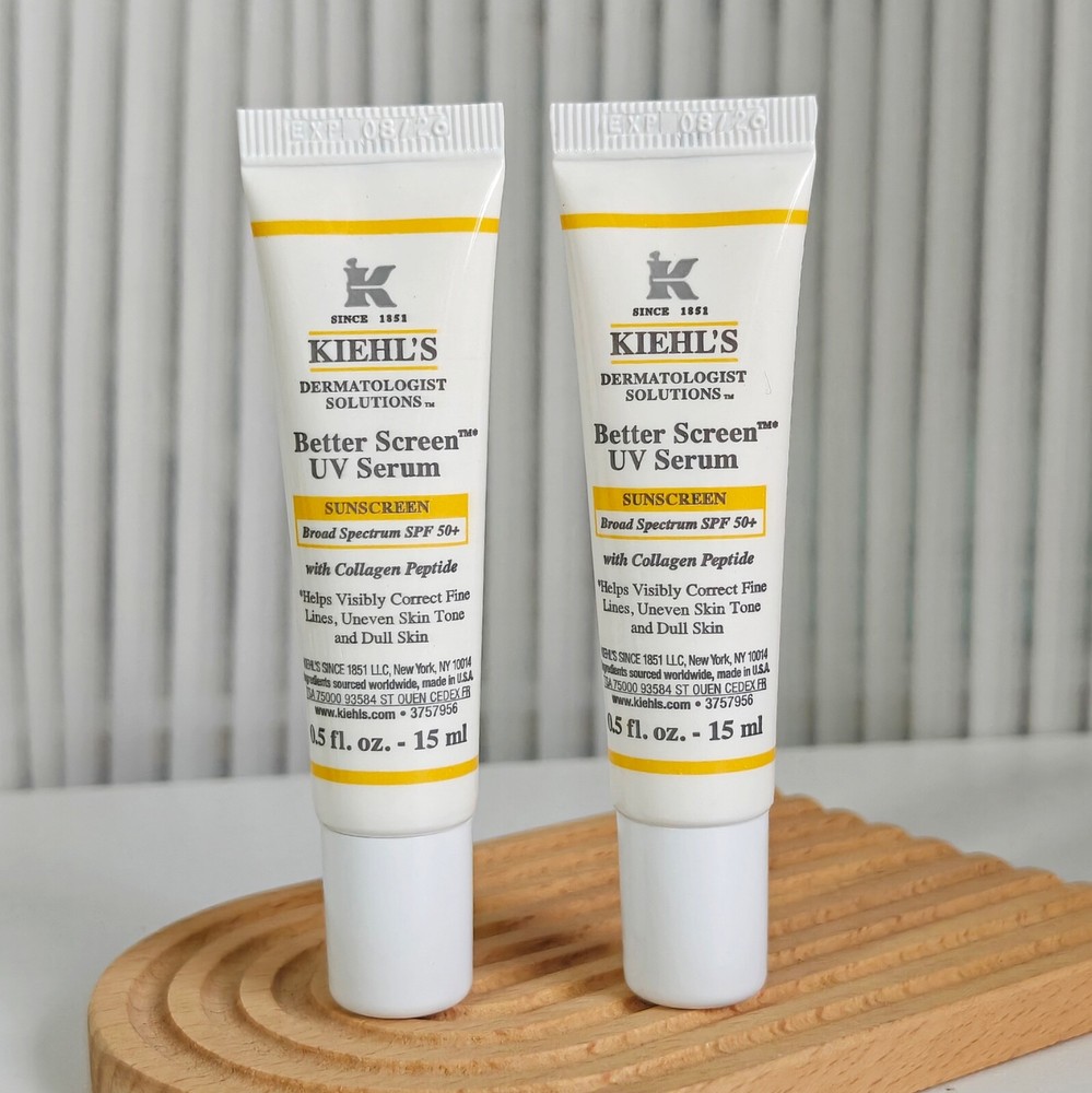 2 New Kiehl's Better Screen SPF 50 Sample 0.5oz/15ml each  exp: 08/2026
