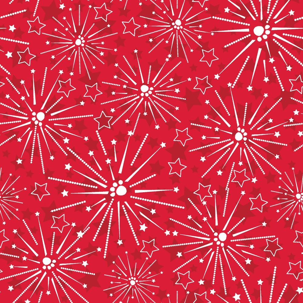 Patriotic Pooch Fireworks Fabric Red White Blue Studio E YARD