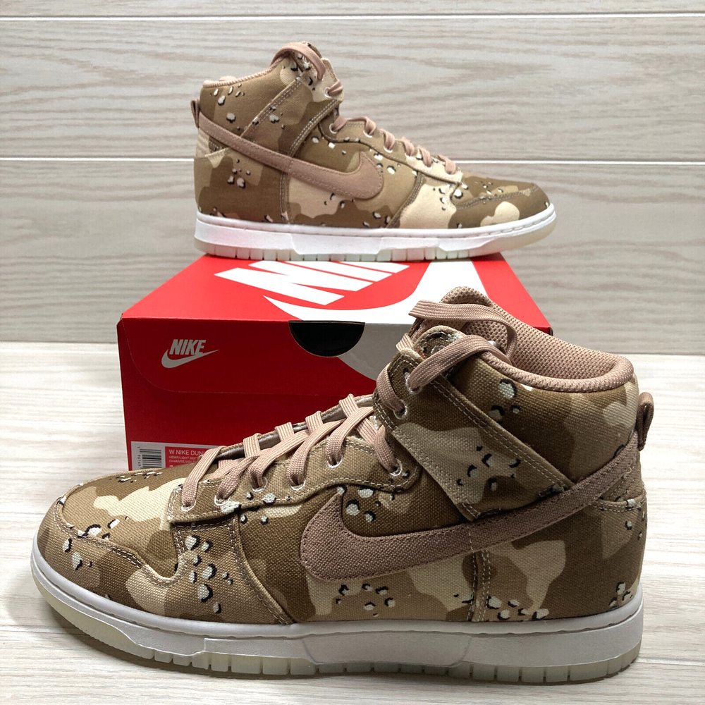 Nike Dunk High Desert Camo Shoes Men's Size 8.5 Women's Size 10 DX2314-200
