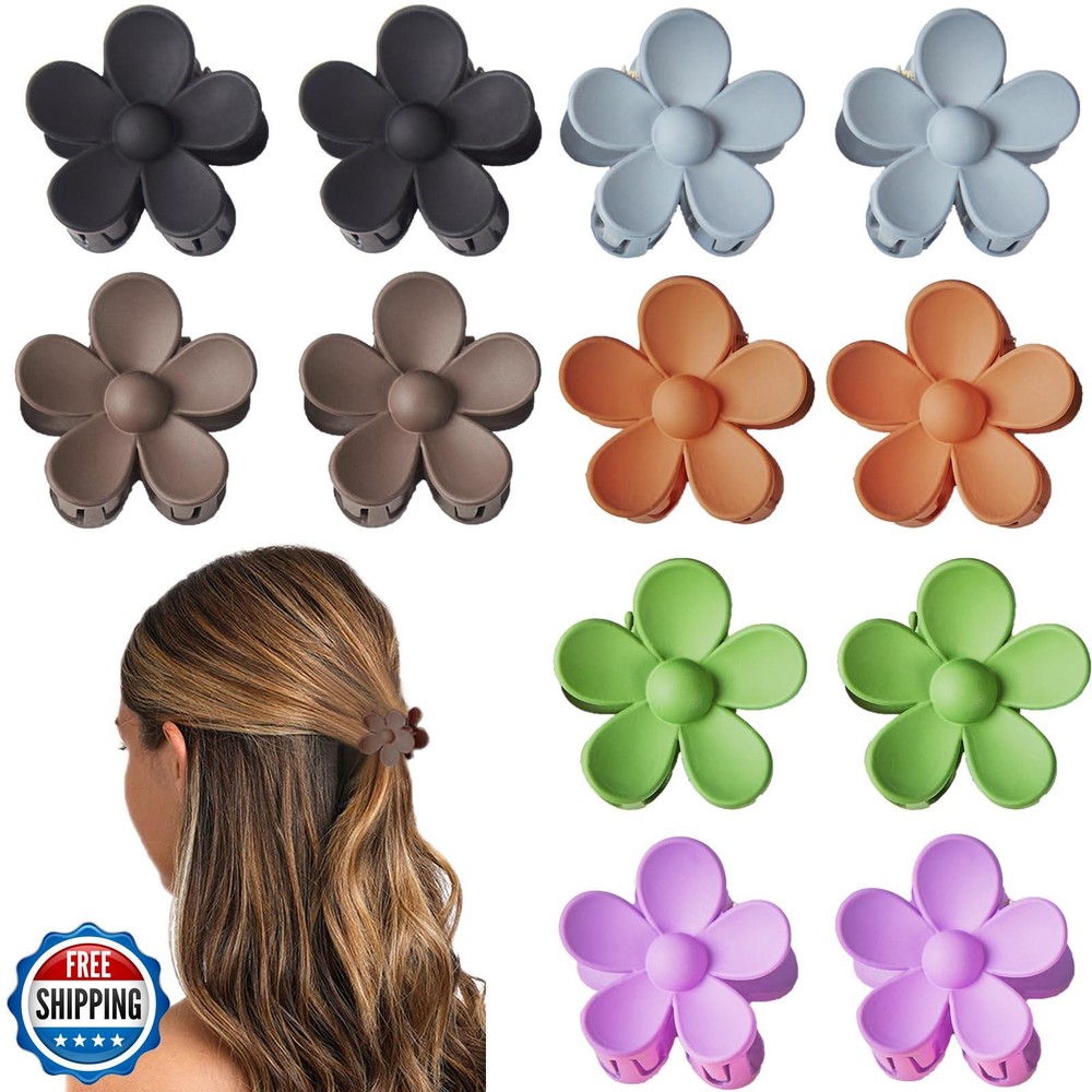 12 PCS Mini Flower Hair Claw Clips for Women and Kids 1.37 Inch