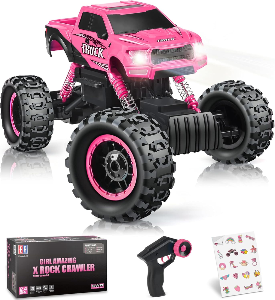 1/12 Scale DOUBLE E RC Monster Truck Pink Offroad Remote Control Car Toy