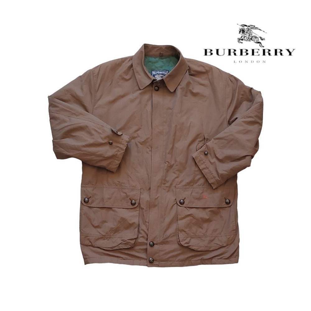 Vintage Burberry's Luxury Overcoat Jacket Brown Color Size XL