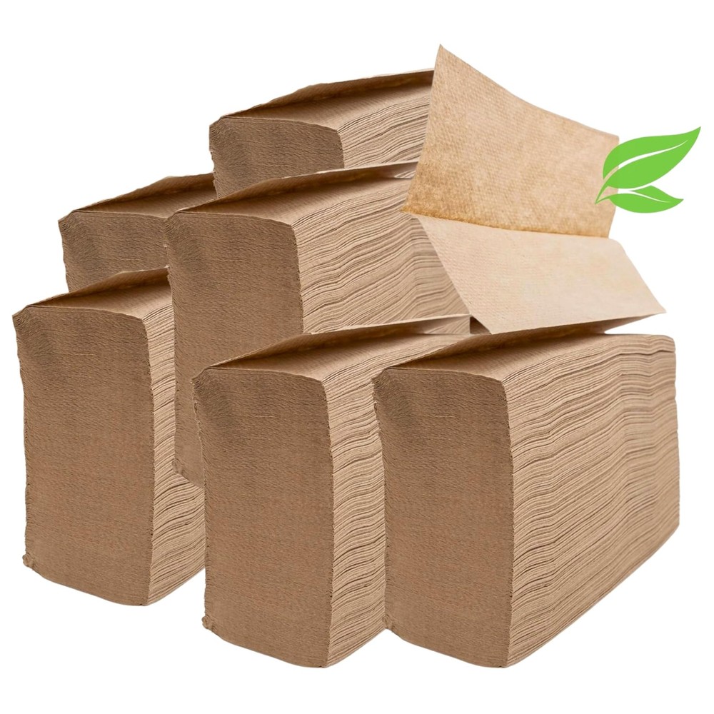 Brown Unbleached Z-Fold Paper Towels 1250ct | 100% Recycled Organic