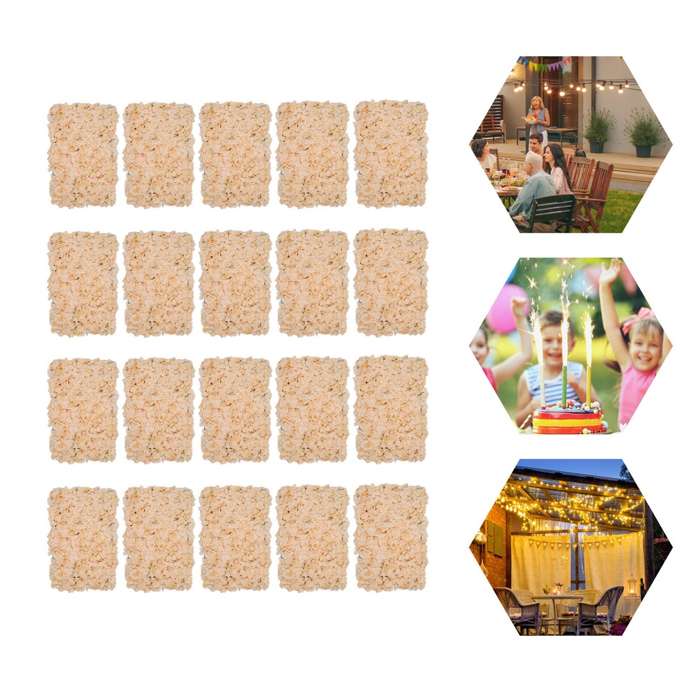 20Pcs Artificial Flower Wall Panels Floral Backdrop Wedding Party Decor 60*40cm