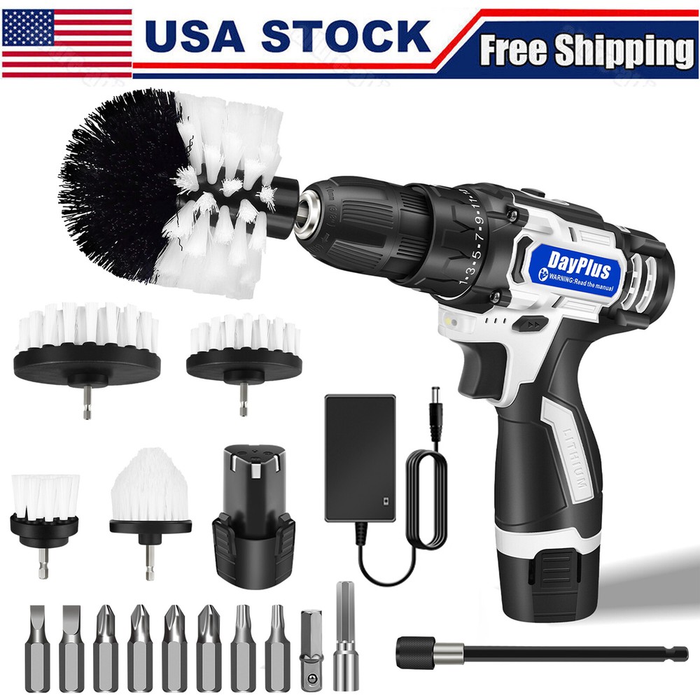 Cordless Drill Electric Screwdriver Power Driver Combi Drills Kit Drill Brush us