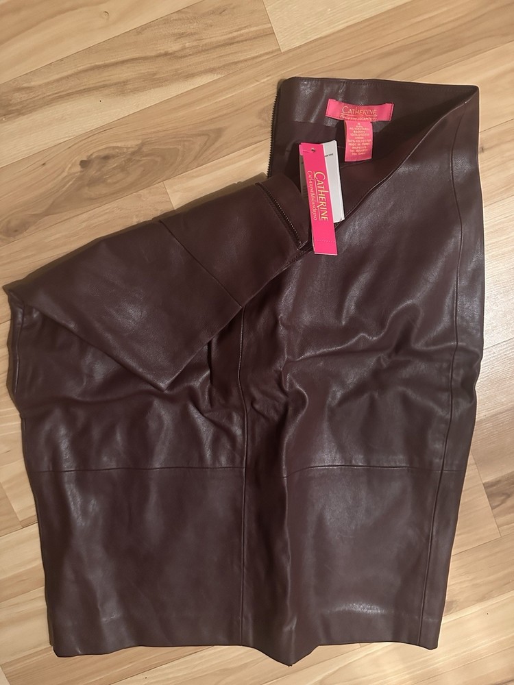 Catherine Malandrino Faux Leather Womens Skirt Size 6 NWT