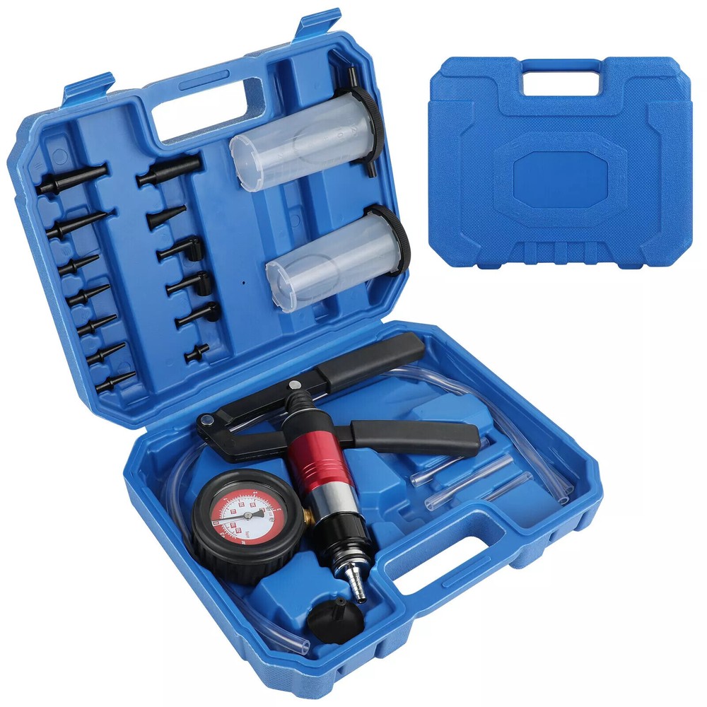 21-Piece Handheld Vacuum Pump Tester & Brake Bleeder Kit with Case
