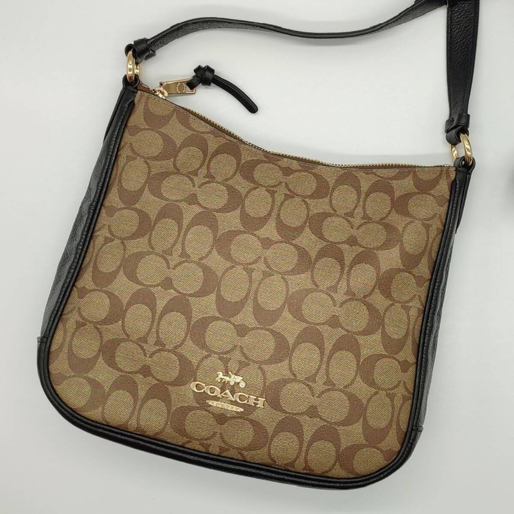 COACH C1649 Signature Shoulder Bag in Brown