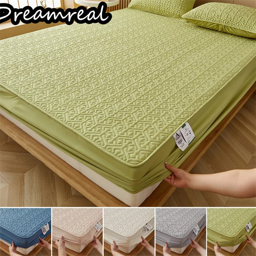 Thick Quilted Mattress Cover Cotton Bed Pad Protector Anti-bacterial Bed Cover