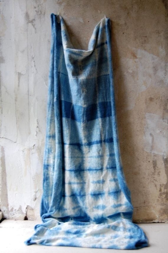 Unisex Navy & Brown Boho Hippie Scarf Cover Up 28x32 Inches Bohemian Style Accessory