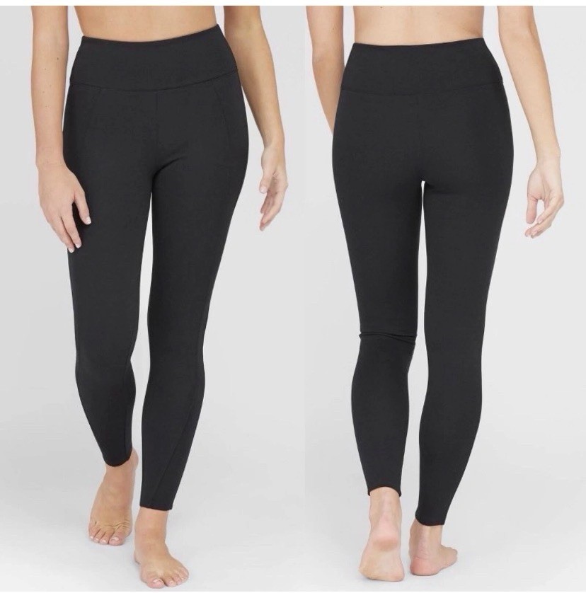 Assets by Spanx Fl4915 Ponte Shaping Leggings Size Small Black