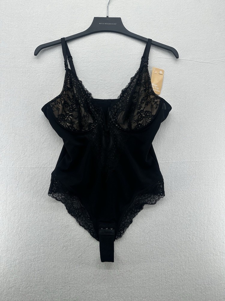 Popilush Lace Shapewear Bodysuit Tummy Control Corset Tops V Neck Thong Sz XL