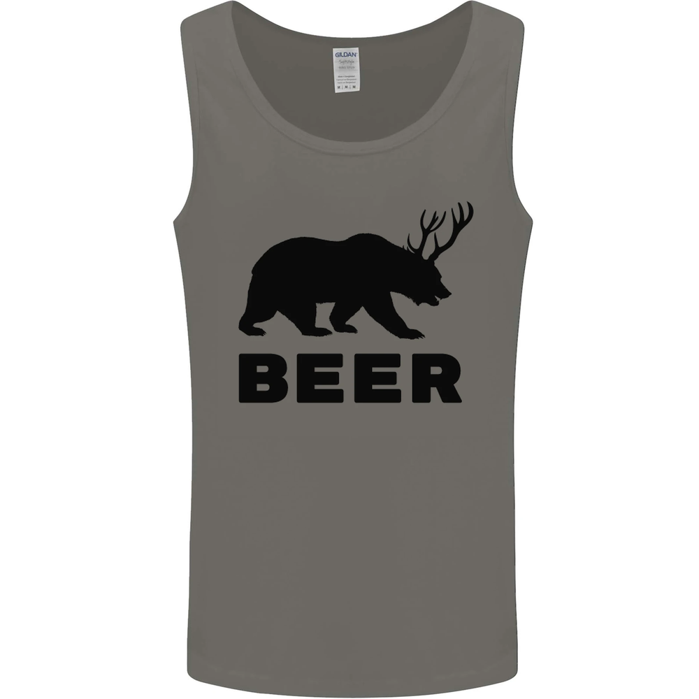 Beer Bear Funny Animal Alcohol Mens Vest Tank Top