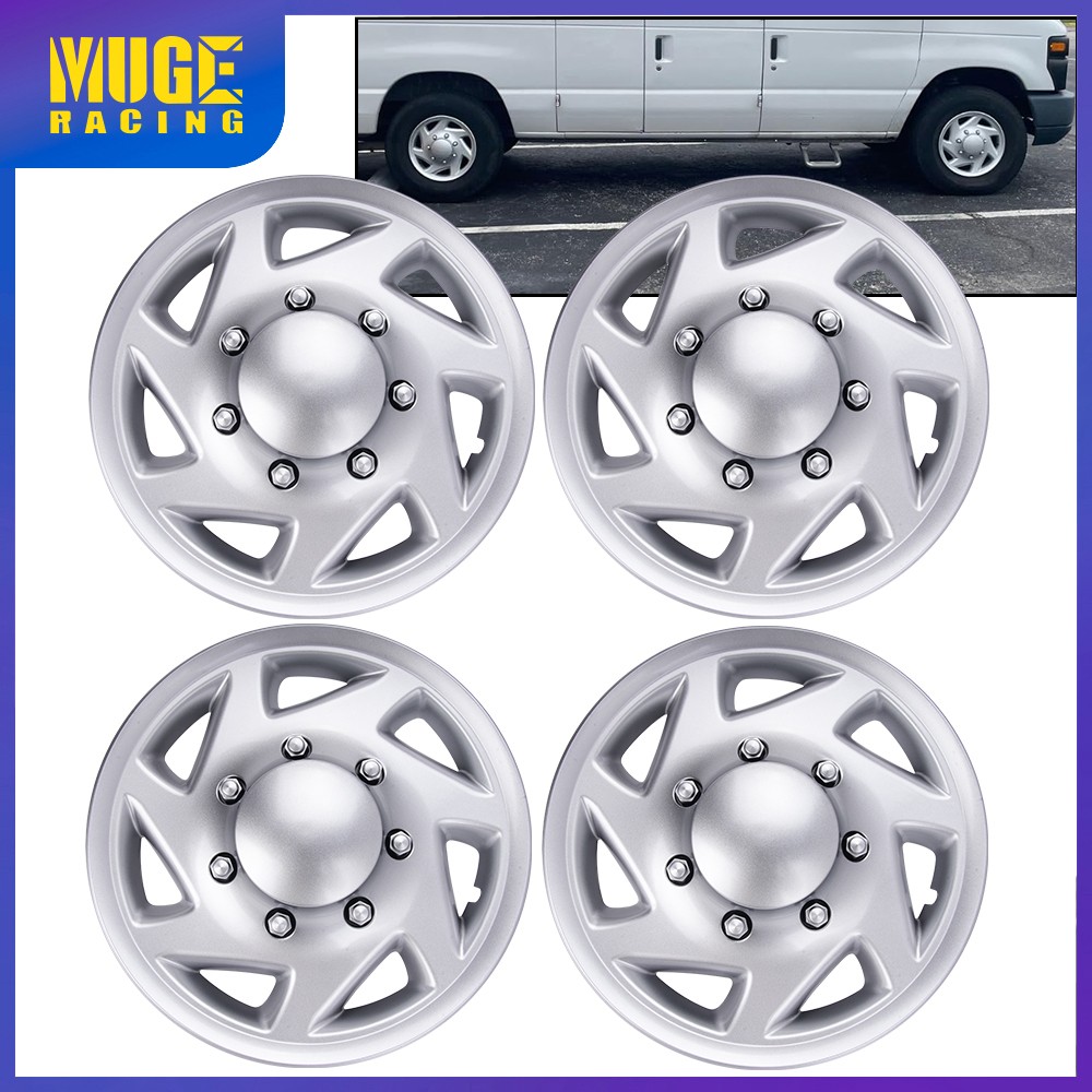 1992-2014 Ford E150 E250 E350 Van 16 Inch Silver Wheel Hubcaps