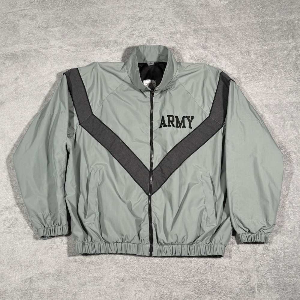 U.S. Army APFU Reflective PT Jacket Gray M Regular Military Issued Casual Urban