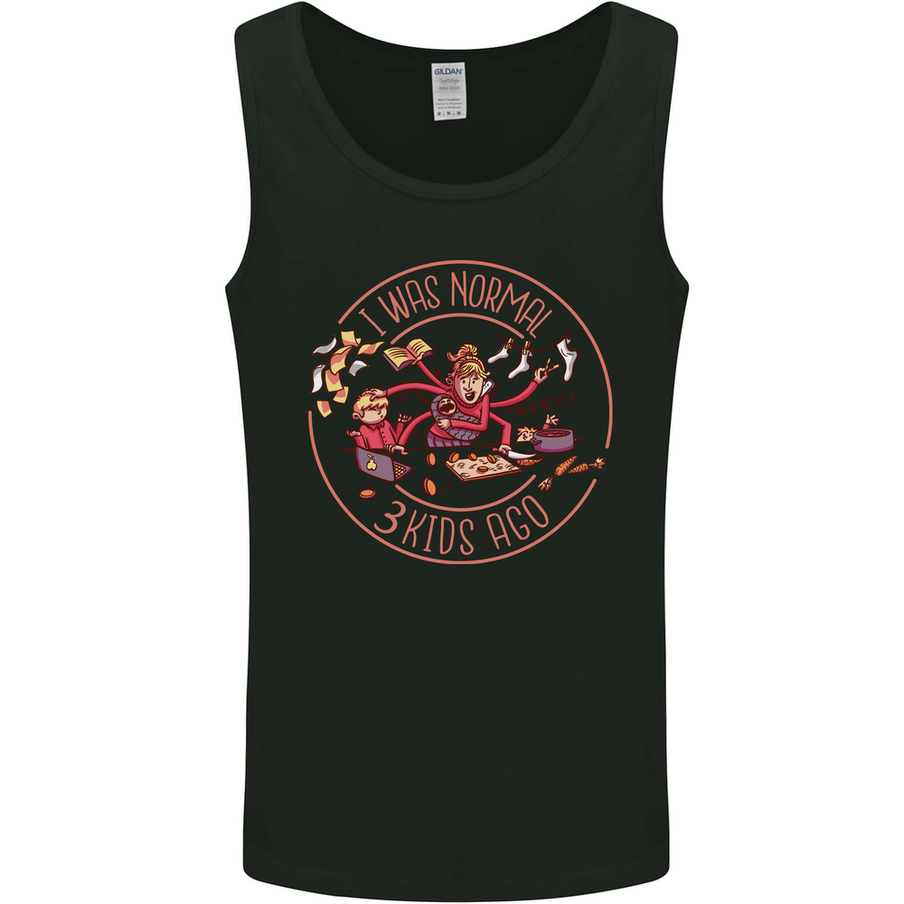 Mothers Day I Was Normal Three Kids Ago Mens Vest Tank Top