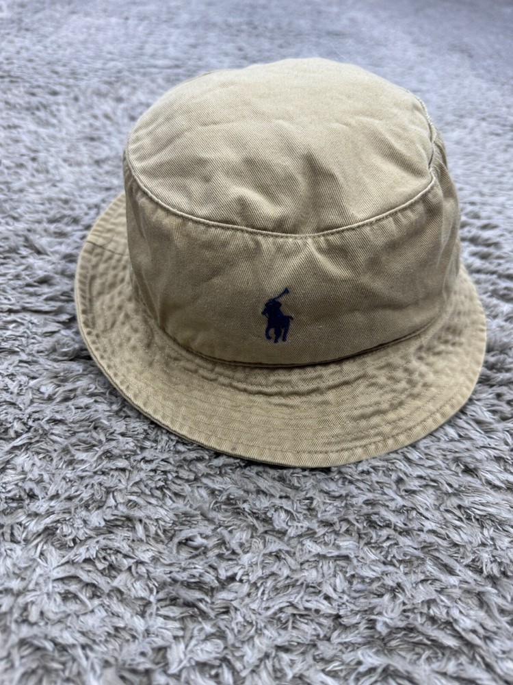Polo Ralph Lauren Bucket Hat Adult Small/Medium Beige Twill 90s Y2K Chino Cap