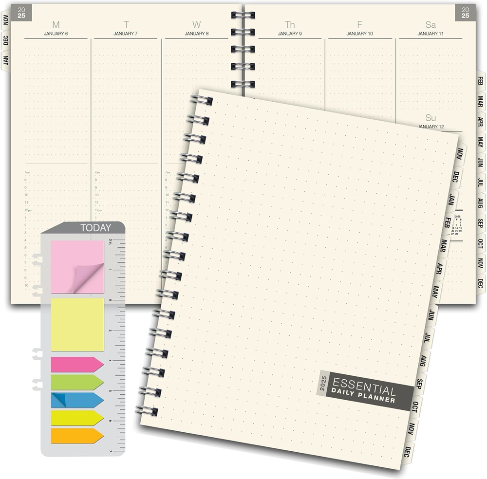 2025 Monthly & Weekly Planner with Tabs, 14 Months, 8.5