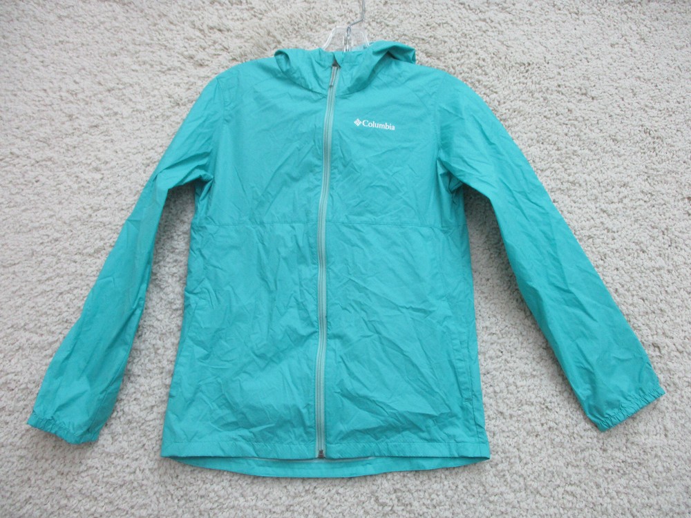 Columbia Jacket Large Youth 14-16 Blue Full Zip Pockets Hoodie Logo Boys YLG