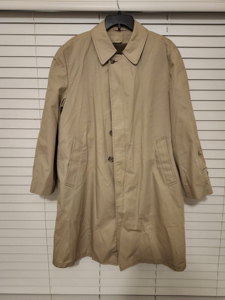 London Fog Classic Tan Trench Coat with Removable Lining, 42-Inch Length