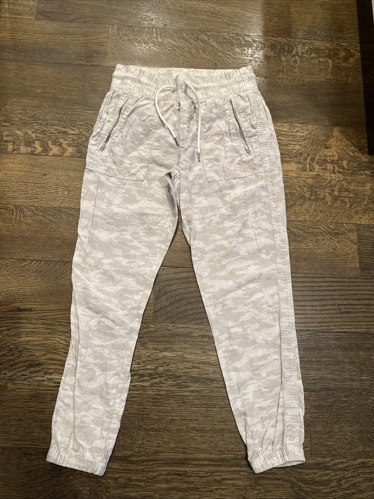Athleta Pants Women’s 4 Cabo Tide Linen Jogger Neutral Camo High Waisted Pull On